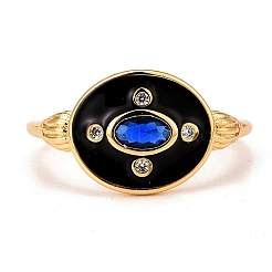 Кольцо-манжета из латуни с кубическим цирконием из 18-каратной позолоты RJEW-C014-02