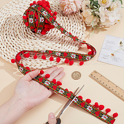 5 ярд полиэстеровой кружевной ленты с кисточками и помпонами&nbsp;OCOR-PH0007-51