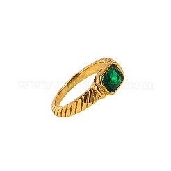 Anillos de dedo de acero inoxidable 304 con pavé de circonita cúbica para mujer&nbsp;FS-WGAA4E7-09