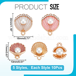 50шт 5 стиля подвески из цинкового сплава с эмалью&nbsp;ENAM-WR0001-18