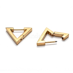 Серьги-кольца Huggie Hoop из нержавеющей стали 304 с треугольными головками&nbsp;LS-STAS-H156-02A-G