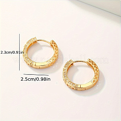 Серьги-кольца из латуни с прозрачным фианитом BG2697