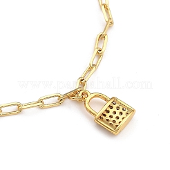 Pulseras con dijes de circonita cúbica transparente con micro pavé de latón&nbsp;BJEW-JB05410