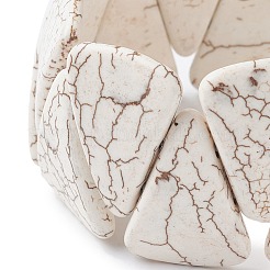 Braccialetti elasticizzati con perline triangolari turchesi sintetiche tinte&nbsp;BJEW-P299-06A