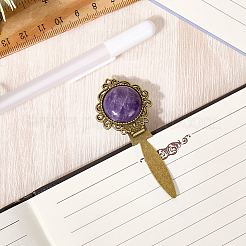 Lesezeichen aus natürlichem Amethyst und Legierung&nbsp;OFST-WH20002-01D