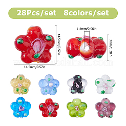 Perle di lampwork fatte a mano da 38 pz&nbsp;LAMP-HS0001-23