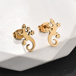 Комплекты из ожерелий и серег-гвоздиков из нержавеющей стали Gecko 201 для женщин SJEW-Q025-07G