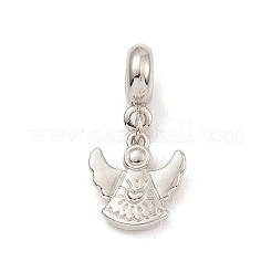 合金ヨーロッパダングルチャーム  アクリルビーズで  大穴ペンダント  天使  プラチナ  27mm  穴：4.5mm  天使：13.5x13x4mm&nbsp;PALLOY-I218-30P