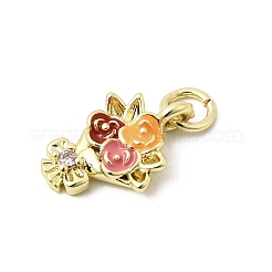 Pendentifs de zircone cubique en laiton micro pavé saint valentin&nbsp;KK-D237-03G