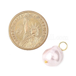 Подвески из гальванизированного стекла с имитацией жемчуга PALLOY-JF04579-03