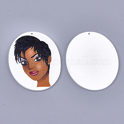 Печатные деревянные большие подвески WOOD-S050-10P