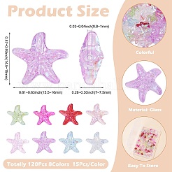 120 pz 8 colori perline di vetro placcato&nbsp;EGLA-TA0013-81