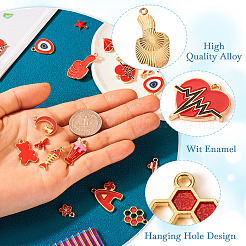 30 шт. 15 стиля подвесок из латуни и эмалевого сплава&nbsp;FIND-PJ0001-31