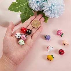 11шт 11 стиля рождественской выпечки расписные латунные подвески-колокольчики KKB-SZ0001-02