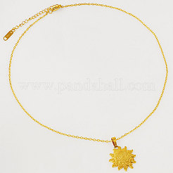 Colliers pendentifs soleil en acier inoxydable 304 pour femmes&nbsp;WG71282-02