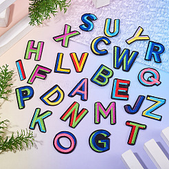 26 Stück Buchstaben a~z zweifarbige computergesteuerte Stickerei zum Aufbügeln/Aufnähen&nbsp;PATC-TA0001-47