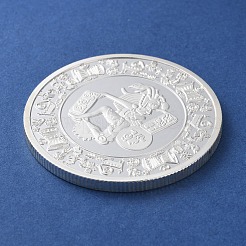 Ржавая серебряная сплавная монета вызова AJEW-XCP0002-71B