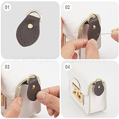 8 шт. 4-х цветные головки молний из коровьей кожи&nbsp;PURS-CL0001-01B