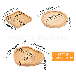 3 шт. 3 стиля деревянная мозаичная подставка под стакан основание нижний эмбрион AJEW-GF0004-31