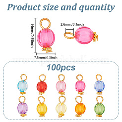 Акриловые круглые подвески с латунными петлями золотистого цвета&nbsp;PALLOY-HY00012