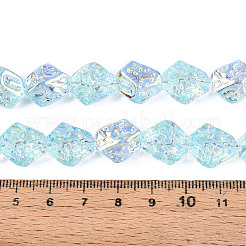 Прозрачность гальванизированные стеклянные бусины нити GLAA-T023-41A-06