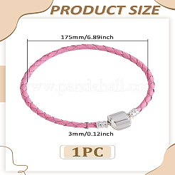 1шт плетеный браслет из коровьей кожи для мужчин и женщин&nbsp;BJEW-LP0003-47D