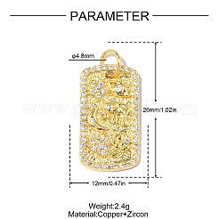 Anhänger aus klarem Zirkonia aus Messing&nbsp;KK-OY001-34G