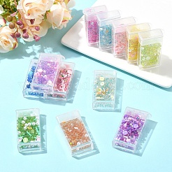 120g 12色の手作りポリマー粘土カボションとプラスチックビーズ、DIYジュエリー作りの材料  混合図形  ミックスカラー  2~8x2~7x0.5~5.5mm  10 G /カラー&nbsp;CLAY-YW0002-60