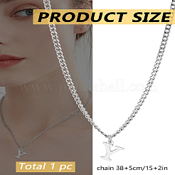 1 pz 304 collane con ciondolo a forma di lettera in acciaio inossidabile&nbsp;NJEW-LP0001-33Y-P