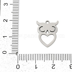 ステンレスペンダント201個  フクロウのチャーム  ステンレス鋼色  16.5x13x1mm  穴：1.4mm&nbsp;STAS-F316-06P-01