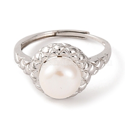 925 anello regolabile in argento sterling rodiato&nbsp;RJEW-C110-04P