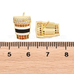 Boucles d'oreilles en laiton avec zircone cubique de micro pave&nbsp;EJEW-G471-37G-01