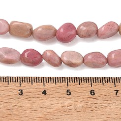 天然石ロードナイトビーズ連売り  タンブルストーン  ナゲット  6~13x5~8x4~8mm  穴：0.7mm  約17~22個/連  6.89~7.09インチ（17.5~18cm）&nbsp;G-C286-A08