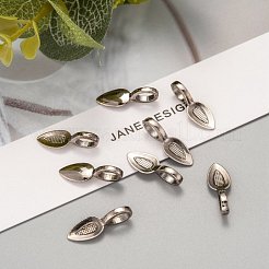 チベットのスタイル合金glunオンフラットパッドベイル作るペンダント用  カドミウムフリー＆ニッケルフリー＆鉛フリー  ガンメタ色  21x7x6mm  穴：6x4mm  約1330個/1000g&nbsp;TIBEP-3348-B-NR