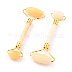 Natürliches Topas Jade Messing Gesichtsmassagegerät&nbsp;MRMJ-G009-21G