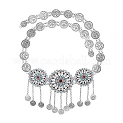 Сплав цветной горный хрусталь цветок монета кисточка талия живот цепи для женщин FS-WGD7CCF-02