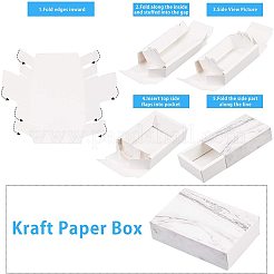 Бумажные ящики с мраморным узором CON-WH0071-06C