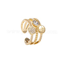 Anelli aperti con polsino in ottone micro pavé di zirconi cubici per donna&nbsp;WG4C8CC-02