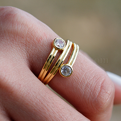 Элегантное геометрическое кольцо s925 с цирконом для женщин CC5596-3