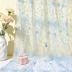 Tela de lentejuelas de estrella y luna de plástico PE&nbsp;DIY-WH0816-598C
