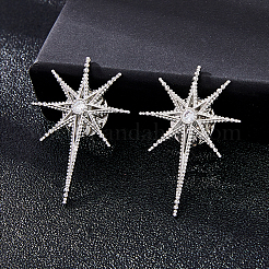 2 шт. латунные булавки для одежды с микропаве из прозрачного кубического циркония&nbsp;JEWB-FH0002-54P