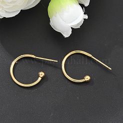 Серьги-гвоздики из нержавеющей стали 304 в форме кольца с круглым шариком STAS-K204-04G