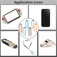6 шт. 6-х цветные полиэстеровые ремешки для мобильных телефонов&nbsp;HJEW-GF0001-69