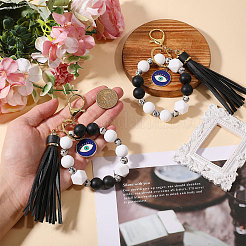 2 porte-clés en silicone avec perles focales pour téléphone portable&nbsp;KEYC-CA00010