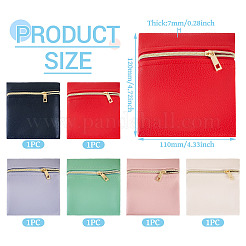 6 шт. 6 цвета искусственной кожи сумки для хранения ювелирных изделий на молнии&nbsp;ABAG-TA0001-72A