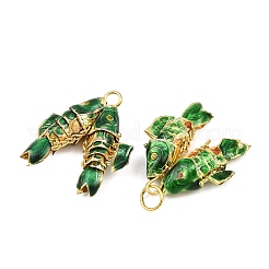 Pendentifs cloisonnés en laiton&nbsp;KK-P251-A01-G-06