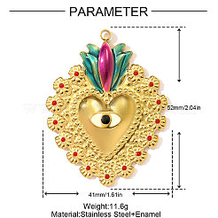 Большие эмалевые подвески из нержавеющей стали 304&nbsp;STAS-OY003-10G
