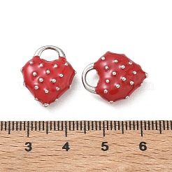 合金エナメルチャーム  ハートチャーム  長持ちメッキ  プラチナ  17.5x15x5.5mm  穴：3.5x4.5mm&nbsp;FIND-D044-11P