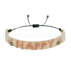 Регулируемые нейлоновые шнур плетеный браслеты из бисера BJEW-C011-14B