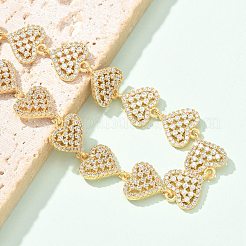 Браслеты-цепочки из латуни с микропаве&nbsp;BJEW-M053-02G